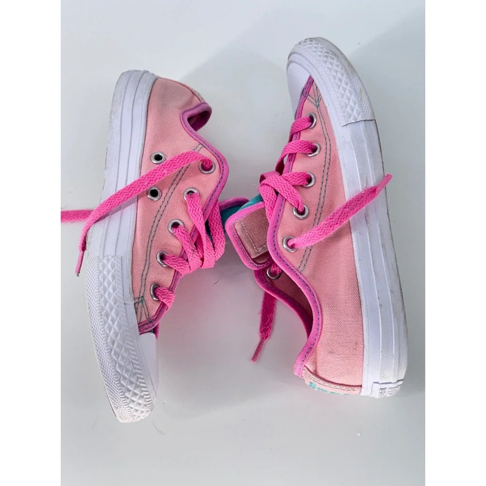 Converse Chuck Taylor Kids 1.5 Pink Teal Custom Emma Sneakers Youth Shoes